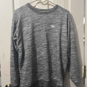 Pink Victoria’s Secret Crew Pullover Sweatshirt Grey with White Dog Logo